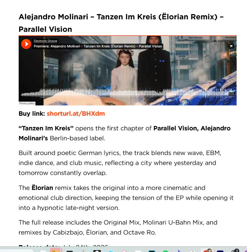 Electronic Groove premiere proof
